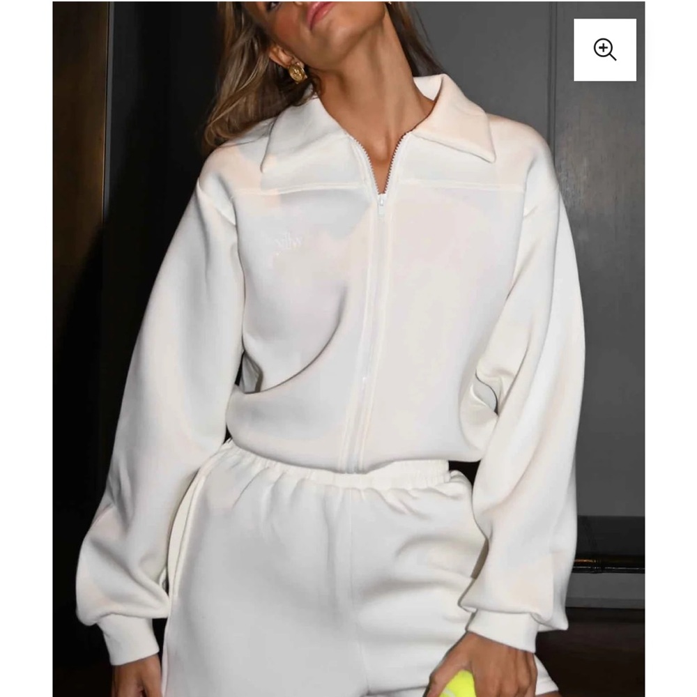 NWT YLLW THE LABEL Kasey Knit Neoprene Jacket, Off White, size S